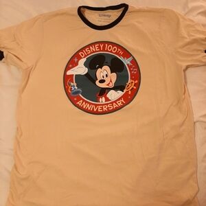 Disney Cream Mickey Mouse 100th Anniversary Men's Shirt